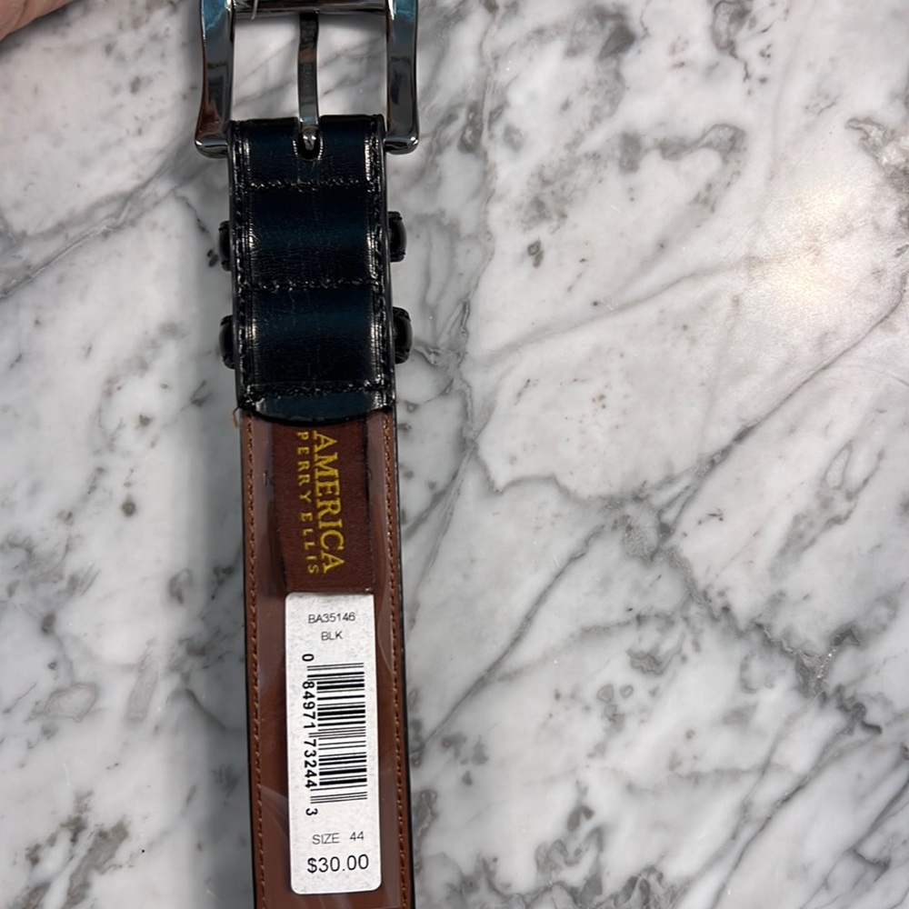 NWat Mens Black Perry Ellis dress belt size 44